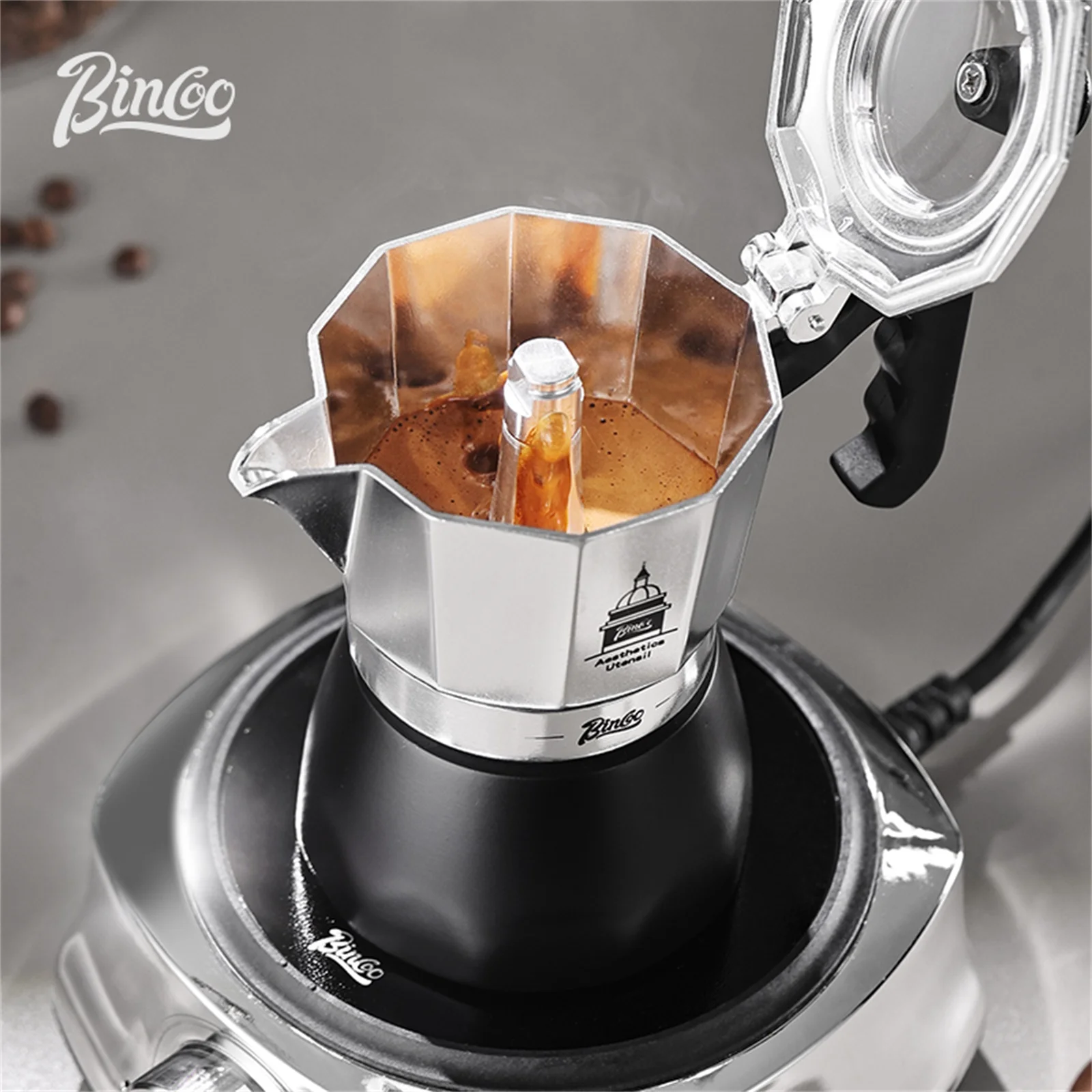 BINCOO Double Valve Moka Pot，E - Coffee Vending Equipment review and price