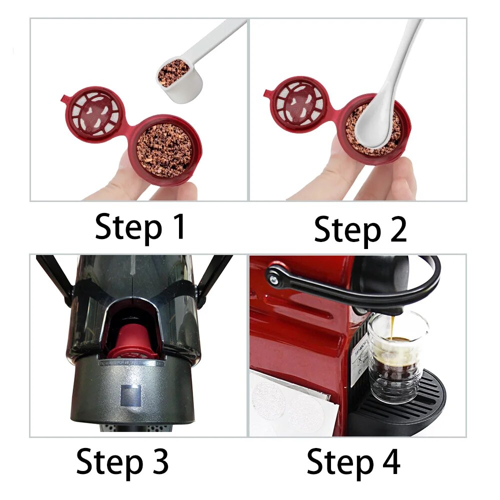 4 Pieces Reusable Coffee Capsu - Coffee Equipment Filter review and price