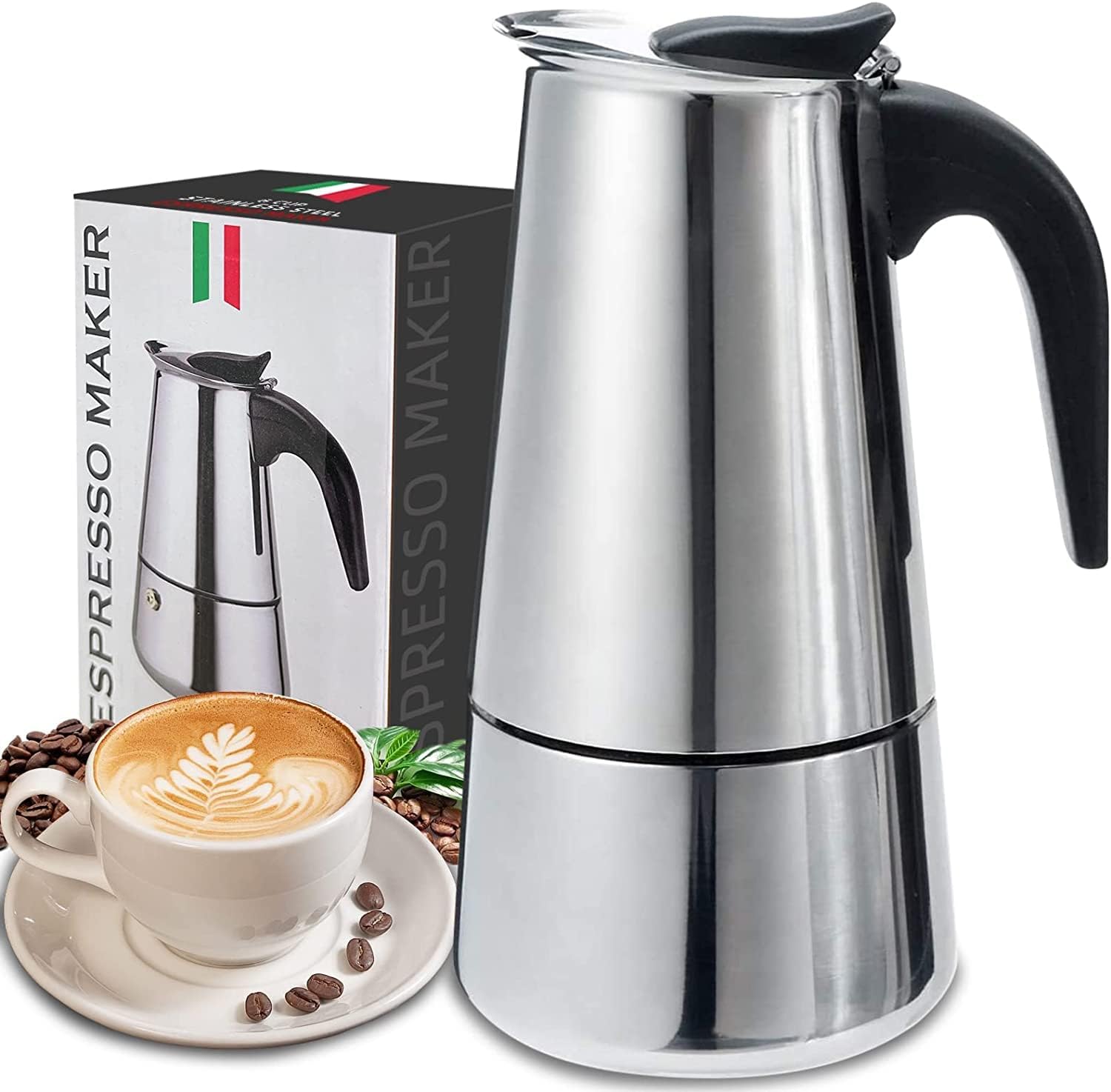 4/6/9 Cups Moka Pot Caffe Mach - Coffee Vending Equipment review and price